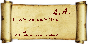 Lukács Amália névjegykártya