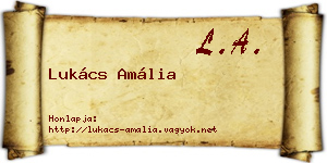 Lukács Amália névjegykártya